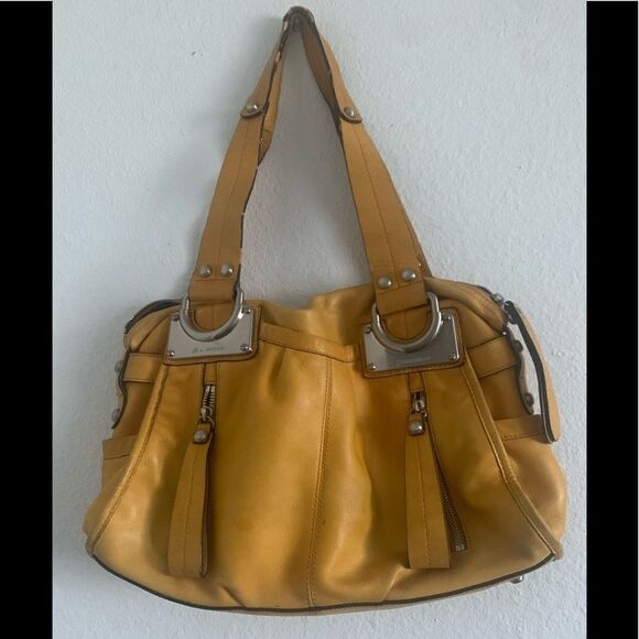 b. makowsky Handbags - B. Makowsky Mustard Yellow Leather Shoulder Bag